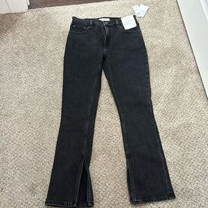 Abercrombie Skinny High Rise Split Hem black jean size 26 | 2S